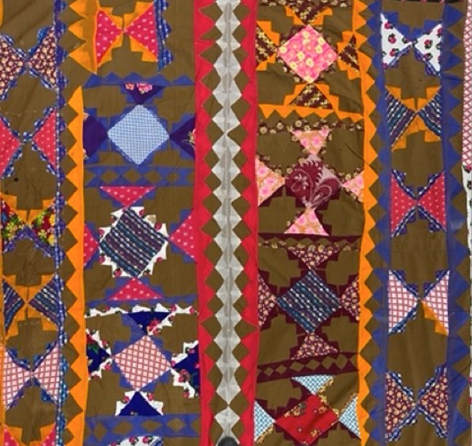 Antique Bedouin Wedding Quilt Brown and Orange