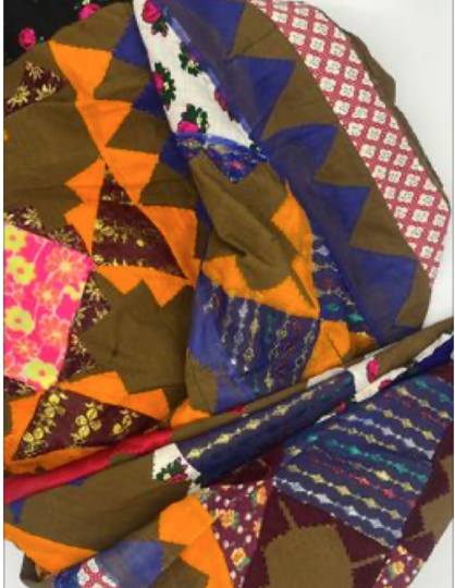 Antique Bedouin Wedding Quilt Brown and Orange